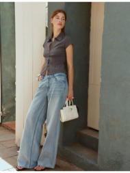 stradivarius d91 χαμηλόμεσο τζιν παντελόνι wide leg γαλάζιο 40