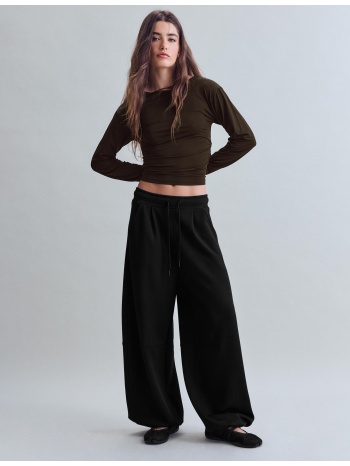 stradivarius παντελόνι jogger barrel με απαλή υφή και