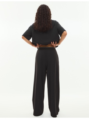 stradivarius παντελόνι jogger palazzo με λάστιχο στη μέση