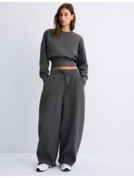 stradivarius κοντό φούτερ με ζώνη 0-252 l