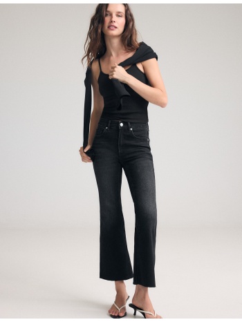 stradivarius d78 cropped τζιν καμπάνα σκούρο μαύρο 40