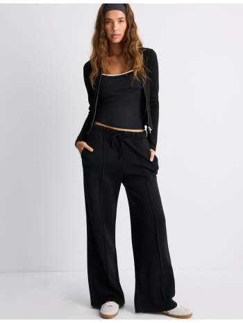 stradivarius φούτερ fitted με φερμουάρ και απαλή υφή μαύρο m