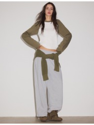 stradivarius παντελόνι jogger με stoppers γκρι μελανζέ l