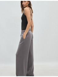 stradivarius παντελόνι wide leg με ραφή και απαλή υφή γκρι m