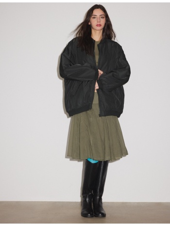 stradivarius oversized bomber τζάκετ μαύρο m