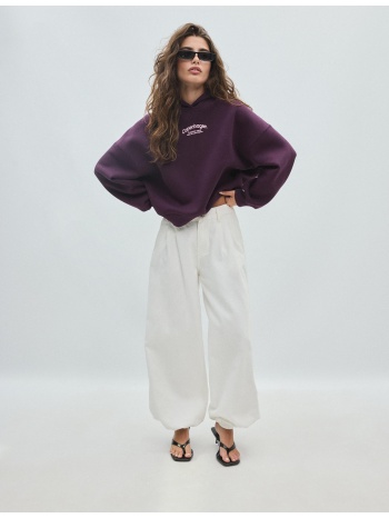 stradivarius oversize φούτερ με γραφικά μωβ s