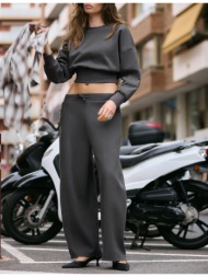 stradivarius παντελόνι jogger barrel με φαρδύ μπαντζάκι 0-252 l