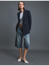 stradivarius εφαρμοστό ριγέ σακάκι navy blue xs