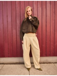 stradivarius oversize τζάκετ από συνθετικό σουέντ καφέ xl