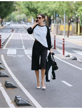 stradivarius oversize baseball μπλούζα μαύρο s