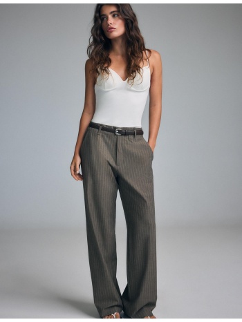 stradivarius ριχτό παντελόνι σε ίσια γραμμή με ζώνη 0-458 42