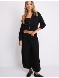 stradivarius παντελόνι jogger barrel με απαλή υφή και stoppers μαύρο l