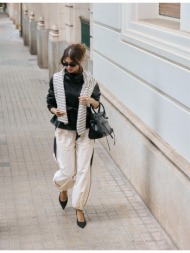 stradivarius jogger παντελόνι με λεπτομέρειες σε αντίθεση εκρού l