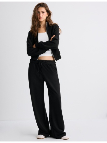 stradivarius b09 cropped φούτερ με φερμουάρ και ψηλό γιακά