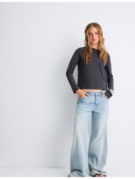 stradivarius μακρυμάνικη μπλούζα με απαλή υφή 0-252 s