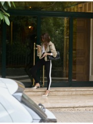 stradivarius κολάν με ρίγα στο πλάι μαύρο m