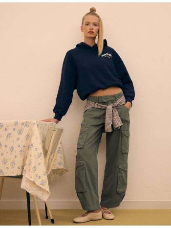 stradivarius oversize φούτερ με graphic print navy blue l