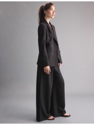stradivarius αμπιγιέ παντελόνι wide leg με ρυθμιζόμενα κουμπιά μαύρο 42
