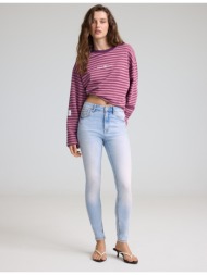 stradivarius d07 ψηλόμεσο τζιν παντελόνι skinny γαλάζιο 40