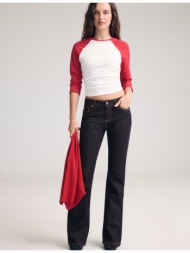 stradivarius d67 τζιν slim bootcut σκούρο μπλε 32
