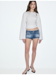 stradivarius d76 μίνι τζιν σορτς μπλε μεσαίας απόχρωσης 42