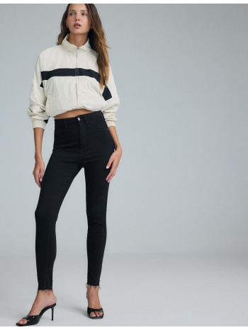 stradivarius ψηλόμεσο τζιν παντελόνι skinny μαύρο 34