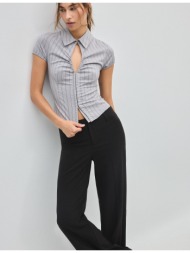 stradivarius αμπιγιέ παντελόνι σε ίσια γραμμή slim fit μαύρο 42