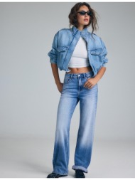 stradivarius d92 τζιν παντελόνι straight wide γαλάζιο 32