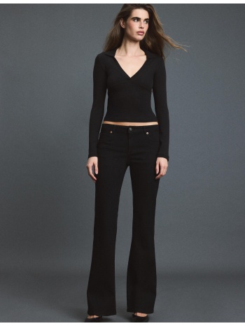 stradivarius d67 τζιν παντελόνι slim bootcut μαύρο 38