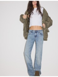 stradivarius χαμηλόμεσο τζιν καμπάνα μπλε μεσαίας απόχρωσης 34
