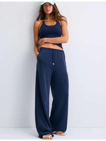 stradivarius παντελόνι jogger palazzo με απαλή υφή σκούρο