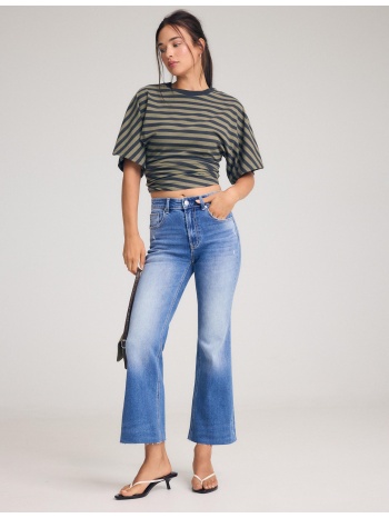 stradivarius d78 cropped τζιν καμπάνα γαλάζιο 42