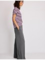 stradivarius παντελόνι wide leg με ραφή και απαλή υφή γκρι s