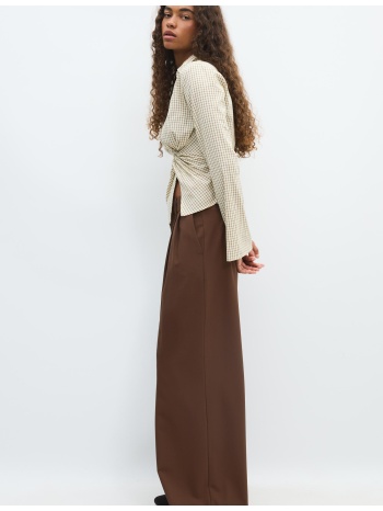 stradivarius αμπιγιέ παντελόνι wide leg με ρυθμιζόμενα