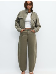 stradivarius utility μπουφάν σε γραμμή balloon χακί xl