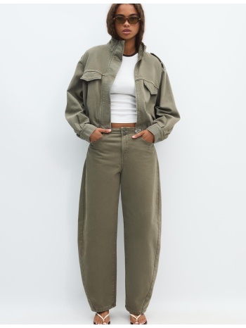 stradivarius utility μπουφάν σε γραμμή balloon χακί xl