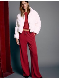 stradivarius απαλό παντελόνι jogger palazzo κόκκινο xl