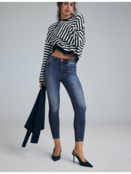 stradivarius d07 ψηλόμεσο τζιν παντελόνι skinny πολύ σκούρο μπλε/αποκολλαρισμένο 40