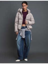 stradivarius βασικό καπιτονέ τζάκετ με κουκούλα 0-456 m