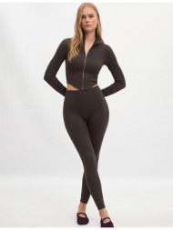 stradivarius κολάν χωρίς ραφές καφέ m