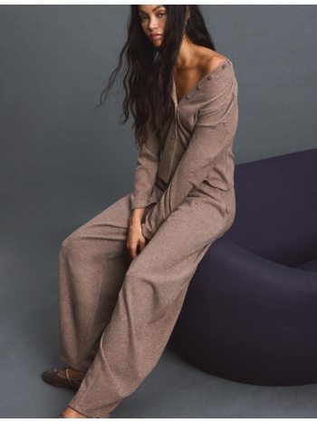 stradivarius παντελόνι jogger barrel με απαλή υφή 0-456 s