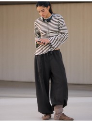 stradivarius παντελόνι jogger barrel από φούτερ με στόπερ ανθρακί l