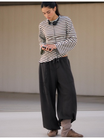stradivarius παντελόνι jogger barrel από φούτερ με στόπερ