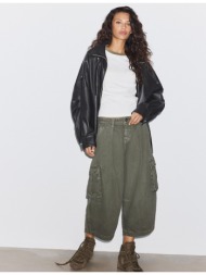 stradivarius twill βερμούδα cargo χακί 34