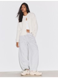 stradivarius πλεκτή ζακέτα oversize εκρού l