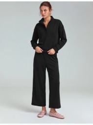 stradivarius παντελόνι culotte με απαλή υφή μαύρο s