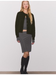 stradivarius πλεκτό κάρντιγκαν oversize χακί m