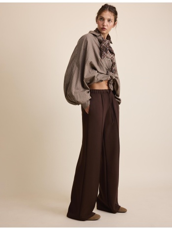 stradivarius παντελόνι jogger φαρδύ μπαντζάκι με νεύρο και