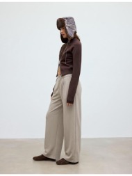 stradivarius παντελόνι με πιέτες και απαλή υφή 0-428 xl