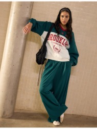 stradivarius φούτερ με τύπωμα brooklyn χακί xs